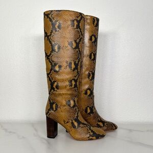 Loeffler Randall Snakeskin Leather Boots - Size 6